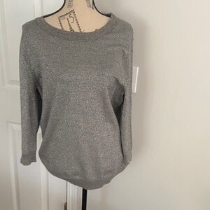 New York & Company Metallic Gray Sweater sizeXL